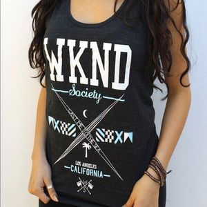 Weekend Society Cast Away Tank Black NWT